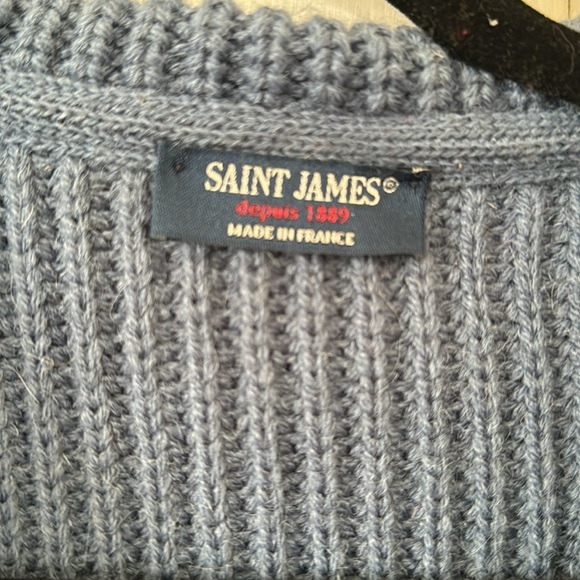 Saint James French Blue cardigan size 8 - Picture 3 of 4